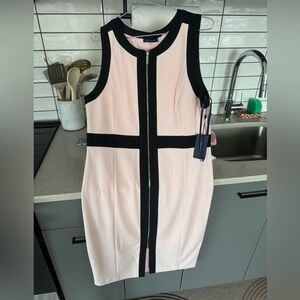 Tommy Hilfiger Pink and Black Midi Dress